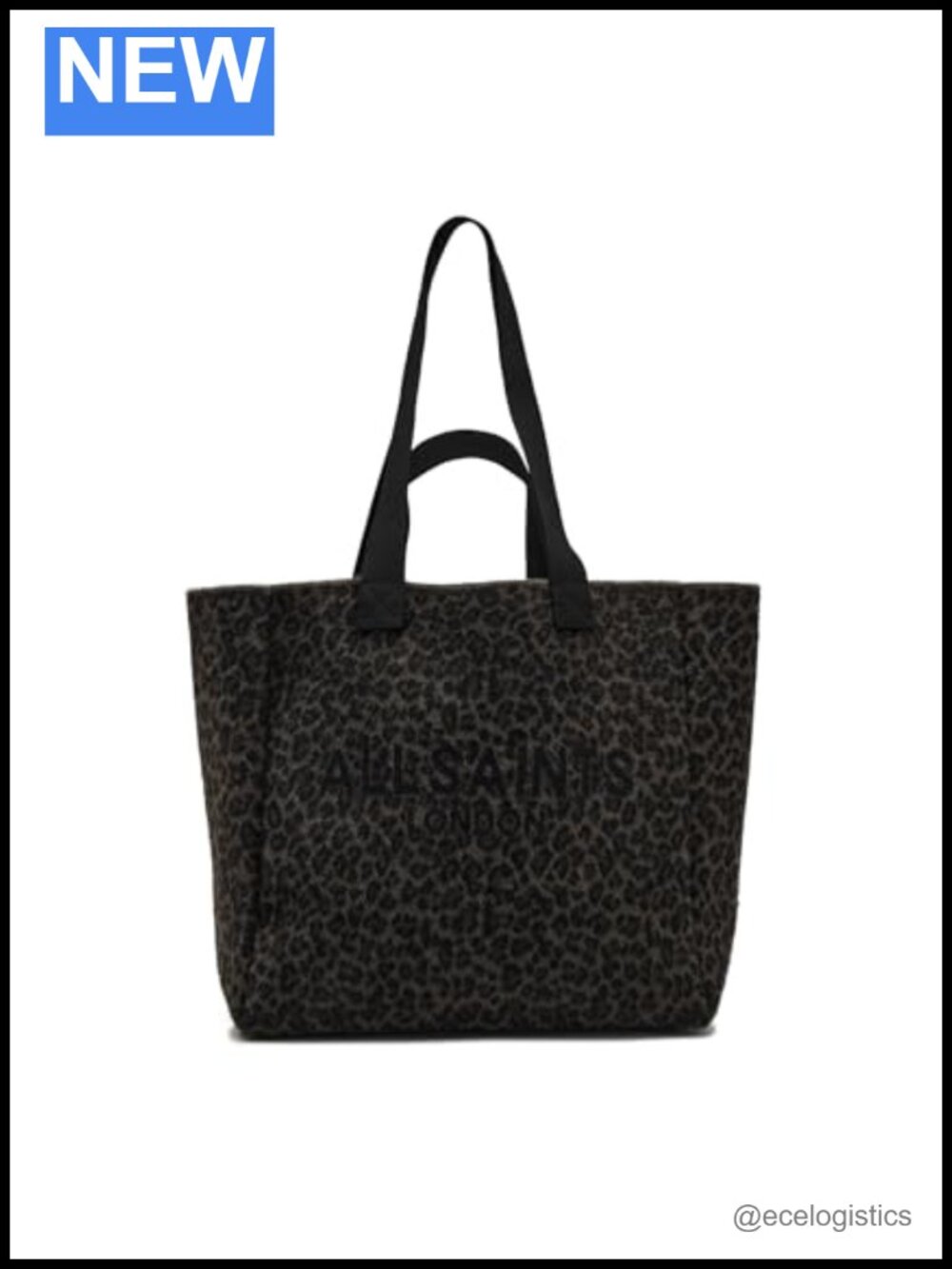 AllSaints Izzy Fzzy Leppo Tote Leopard Brown W344XD One Size